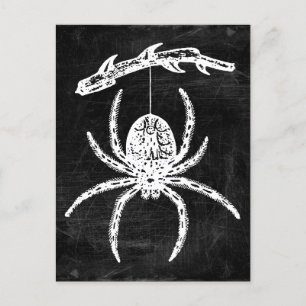 Gothic Spider Hanging From Branch Postcard