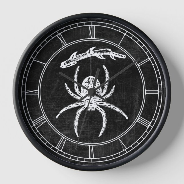 Gothic Spider On Branch Round Clock (Front)