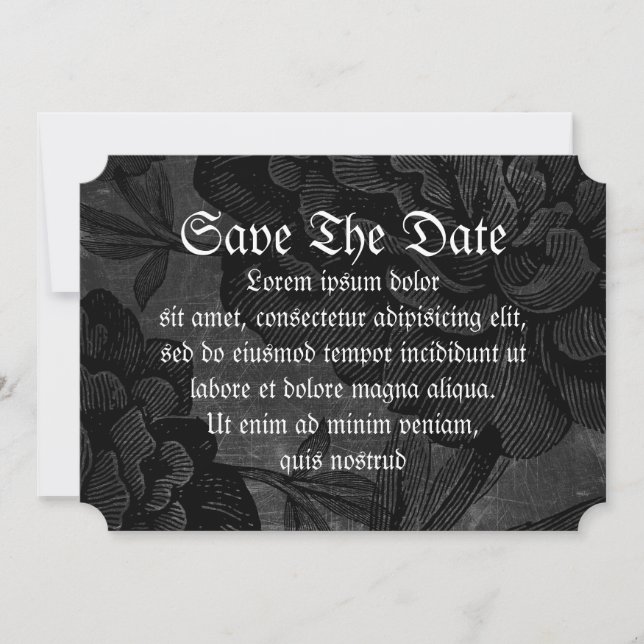 Gothic Spider On Flower Save The Date (Front)