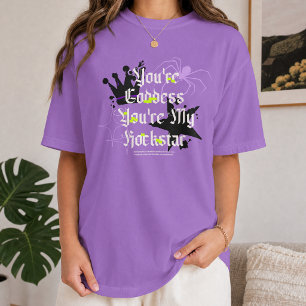 Gothic Spider Purple Typography T-Shirt