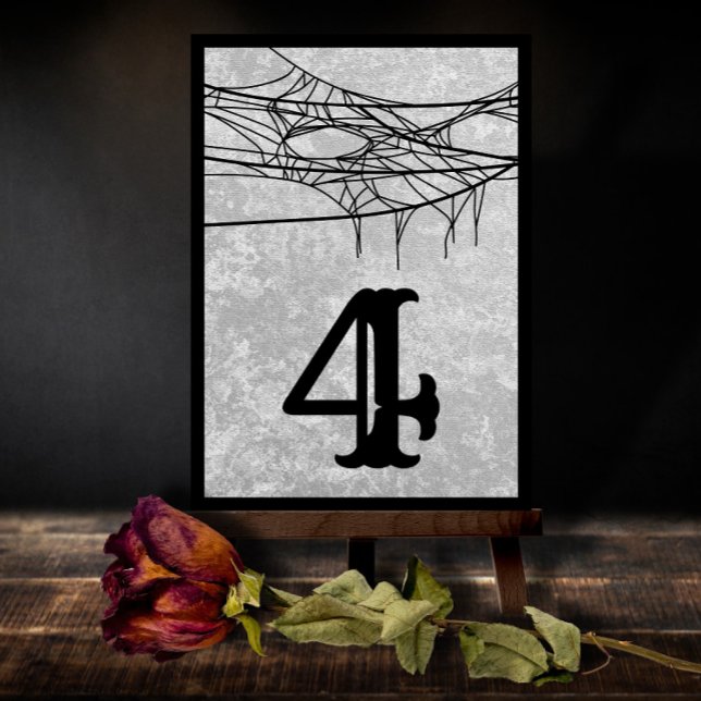 Gothic Spider Web Halloween Wedding Table Number (Creator Uploaded)