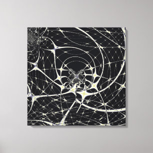 Gothic Spiderweb Abstract Gold Pattern Canvas Print