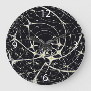 Gothic Spiderweb Abstract Gold Pattern Large Clock