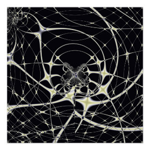 Gothic Spiderweb Abstract Gold Pattern Poster