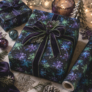 Gothic Spooky Christmas snowflakes Wrapping Paper