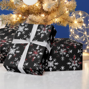 Gothic Spooky Christmas snowflakes Wrapping Paper