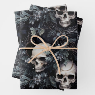 Gothic Spooky Christmas Wrapping Paper Sheet