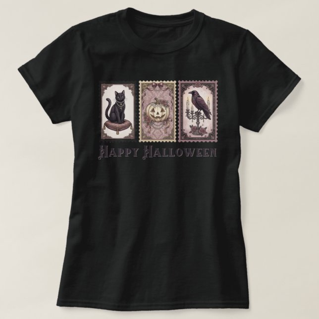 Gothic Spooky Halloween, Celestial Witchy decor T-Shirt (Design Front)