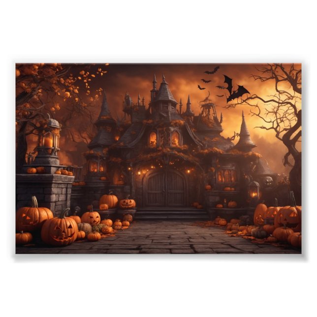 Gothic Spooky Halloween House Scary Mansion Photo Print (Front)