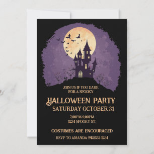 Gothic Spooky Haunted House Halloween Invitation