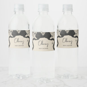 Gothic Spooky Little Boo Baby Shower Water Bottle Label