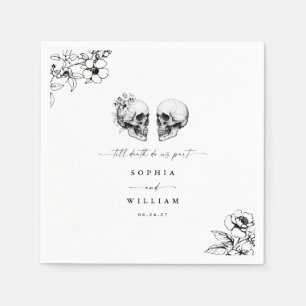 Gothic Spooky Skull Til Death Do Us Part Wedding Napkin