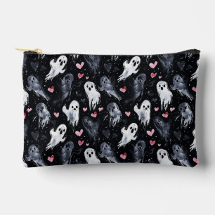 Gothic Spooky Valentine Ghosts with Hearts Accessory Pouch