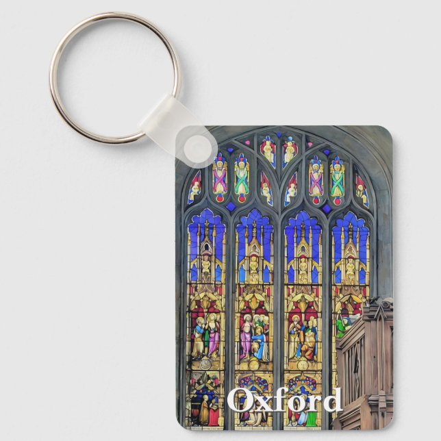 Gothic Stained Glass Window Print Key Ring (Front)