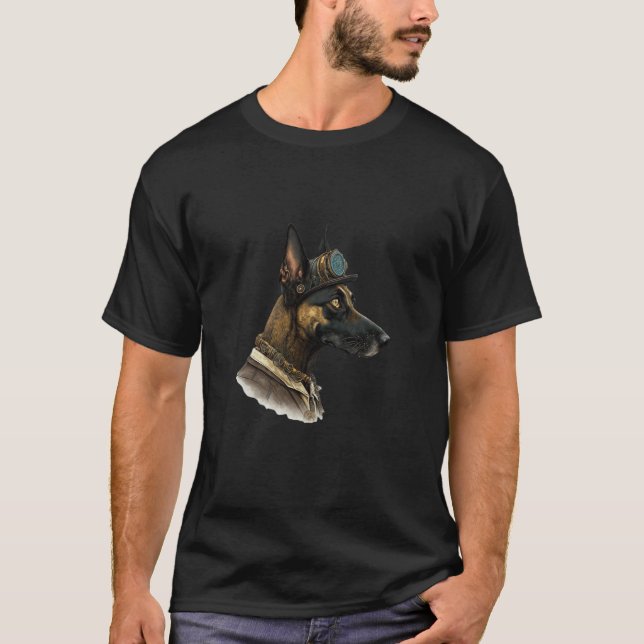 Gothic Steampunk Belgian Malinois T-Shirt (Front)