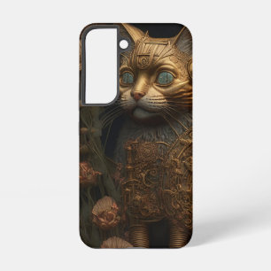 Gothic Steampunk Gold Cat Samsung Galaxy Case