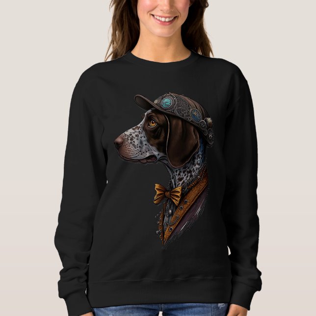 Gothic Steampunk GSP German Shorthaired Pointer Sweatshirt (Front)