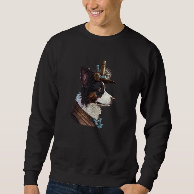 Gothic Steampunk mom Border Collie Sweatshirt (Front)