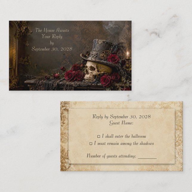 Gothic Steampunk RSVP Card (Front/Back)