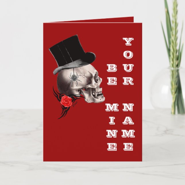 Gothic steampunk valentines day holiday card (Front)