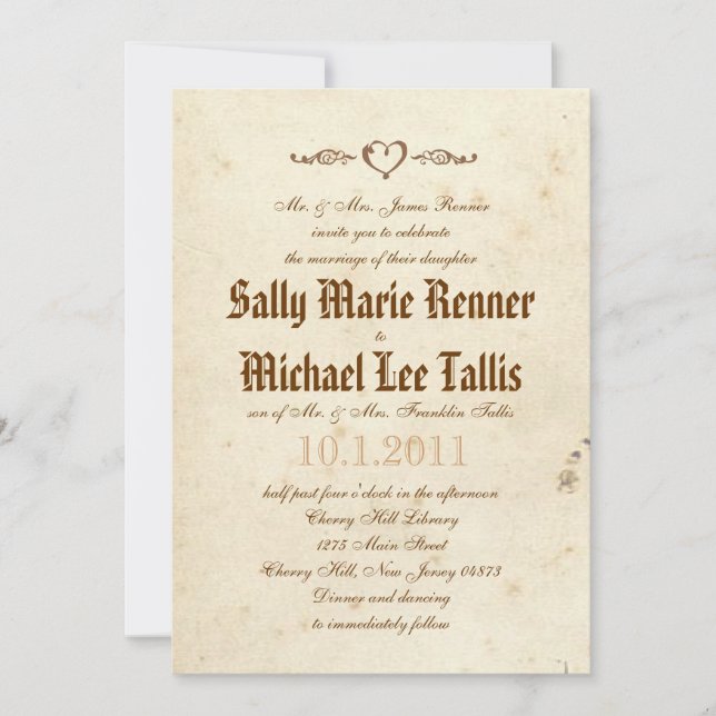 Gothic Storybook Fairytale Invitation (Front)