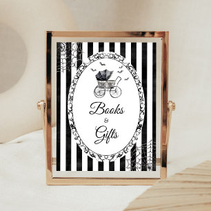 Gothic Stroller Halloween Books and Gifts Sign