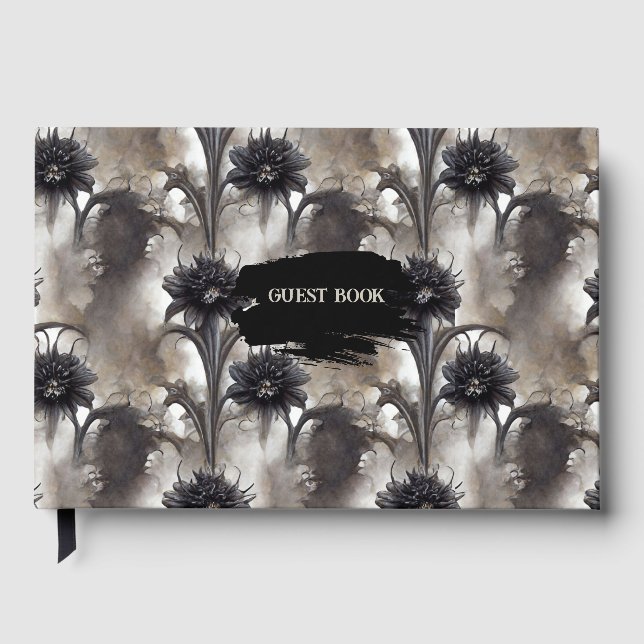 Gothic Style Dark Wedding Guest Book (Front)