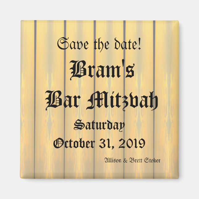 Gothic Style Ikat Save the Date Magnet (Front)