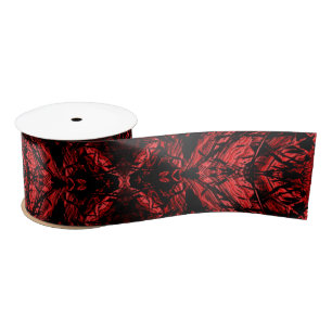 Gothic Style Inkblot Test Red and Black Ribbon Satin Ribbon