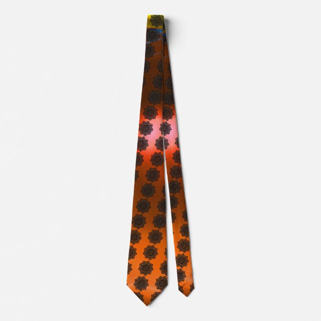 GOTHIC SUN CELTIC KNOT Orange Gem Tie (Front)