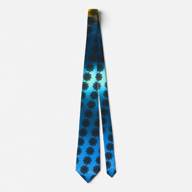 GOTHIC SUN CELTIC KNOTS Aqua Blue Tie (Front)