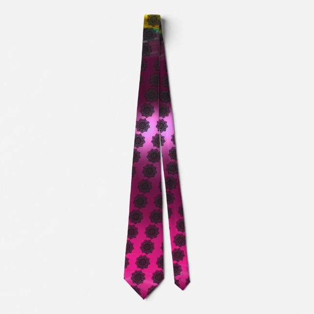 GOTHIC SUN DELTIC KNOTS Pink Fuchsia Gem Tie (Front)