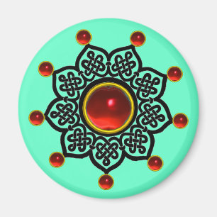 GOTHIC SUN  Red Ruby Gem Magnet