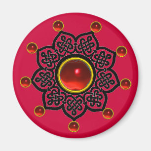 GOTHIC SUN  Red Ruby Gem Magnet