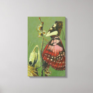 Gothic Surreal Moth And Fairy Canvas Print