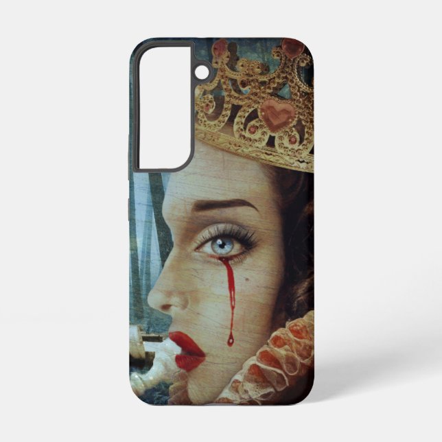 Gothic Surreal Unique Collage Sad Queen of Hearts Samsung Galaxy S22 Case (Back)