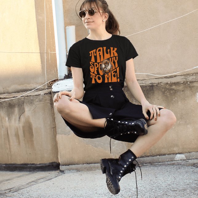 Gothic Talk Spooky To Me Pumpkin Witch Halloween T-Shirt (Talk Spooky to Me Halloween Queen Spooktacular Design)