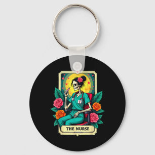 Gothic Tarot Card Nursing Skeleton The Nurse Key Ring