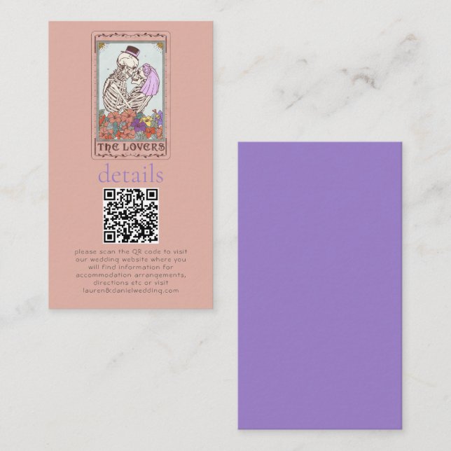 Gothic Tarot Card QR Wedding Details (Front/Back)