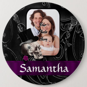 Gothic tattoo skull 6 cm round badge