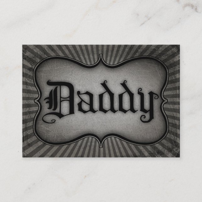 Gothic Text Daddy Calling Card (Front)