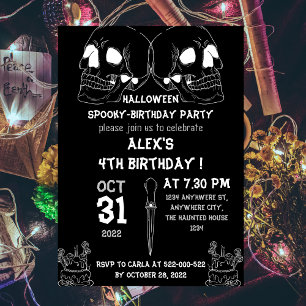 gothic theme, halloween birthday party invitation
