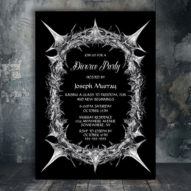 Gothic Thorns Divorce Party Invitation (Creator Uploaded)