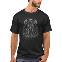 Gothic Three-Headed Skeleton Dog Dark Fantasy