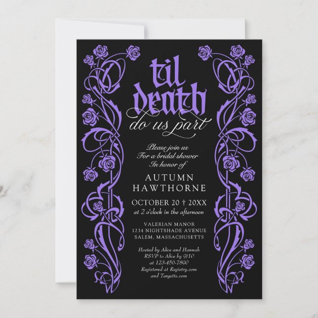 Gothic Til Death Bridal Shower Invitation (Front)