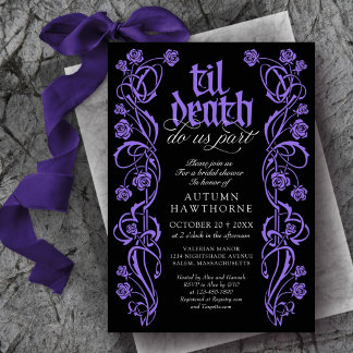 Gothic Til Death Bridal Shower Invitation