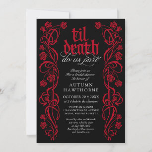 Gothic Til Death Bridal Shower Invitation
