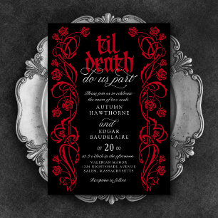 Gothic Til Death Wedding Invitation