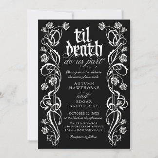 Gothic Til Death Wedding Invitation
