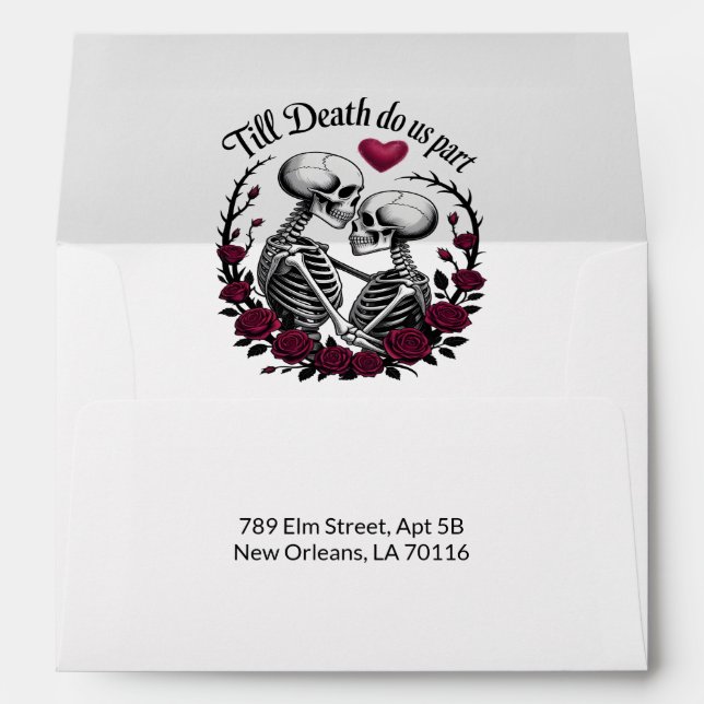 Gothic Till Death Do Us Part Wedding Invitation Envelope (Back (Bottom))